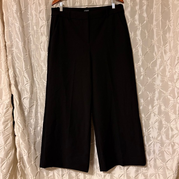 J.Crew Black Sydney Wide Leg Flare Pant in Four-Season Cropped Stretch - Picture 4 of 14